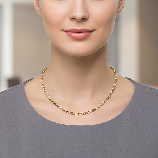 Shop Lc Italian Twisted Link Chain Necklace In 14K YG Over And Sterling Silver 9.03 Grams 20 Inches