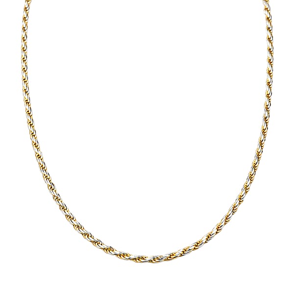 Shop Lc Italian Twisted Link Chain Necklace In 14K YG Over And Sterling Silver 9.03 Grams 20 Inches