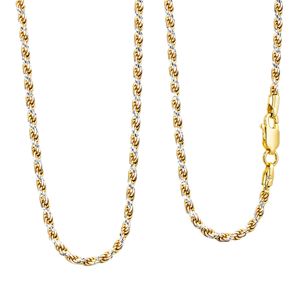shop lc Italian Twisted Link Chain Necklace in 14K YG Over and Sterling Silver 9.03 Grams 20 Inches