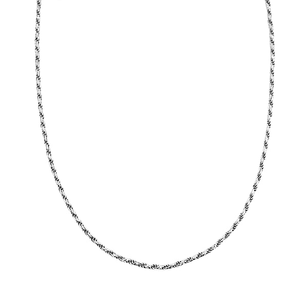 Shop Lc Italian Twisted Link Chain Necklace In Rhodium Over Sterling Silver 8.69 Grams 20 Inches