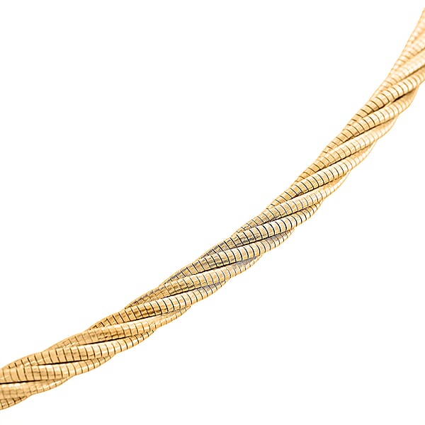 Shop Lc Italian Twisted Omega Chain Necklace In 14K Yellow Gold Over Sterling Silver 17 Inches 18.8 Grams