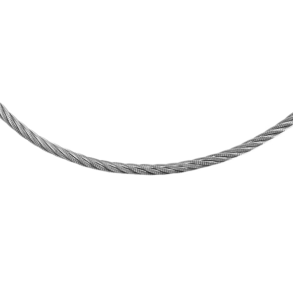 Shop Lc Italian Twisted Omega Chain Necklace In Sterling Silver 20.21 Grams 17 Inches