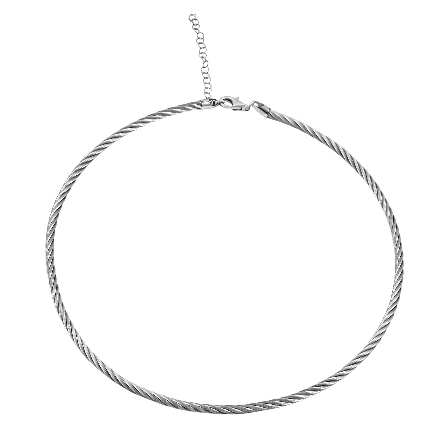 shop lc Italian Twisted Omega Chain Necklace in Sterling Silver 20.21 Grams 17 Inches