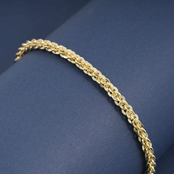 Shop Lc Italian Vortex Chain Bracelet In 14K Yellow Gold Over Sterling Silver (7.00 In) 6.92 Grams