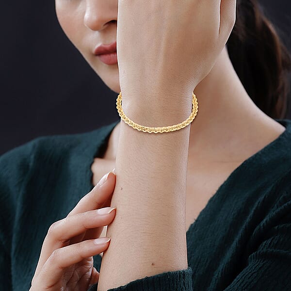 Shop Lc Italian Vortex Chain Bracelet In 14K Yellow Gold Over Sterling Silver (7.00 In) 6.92 Grams