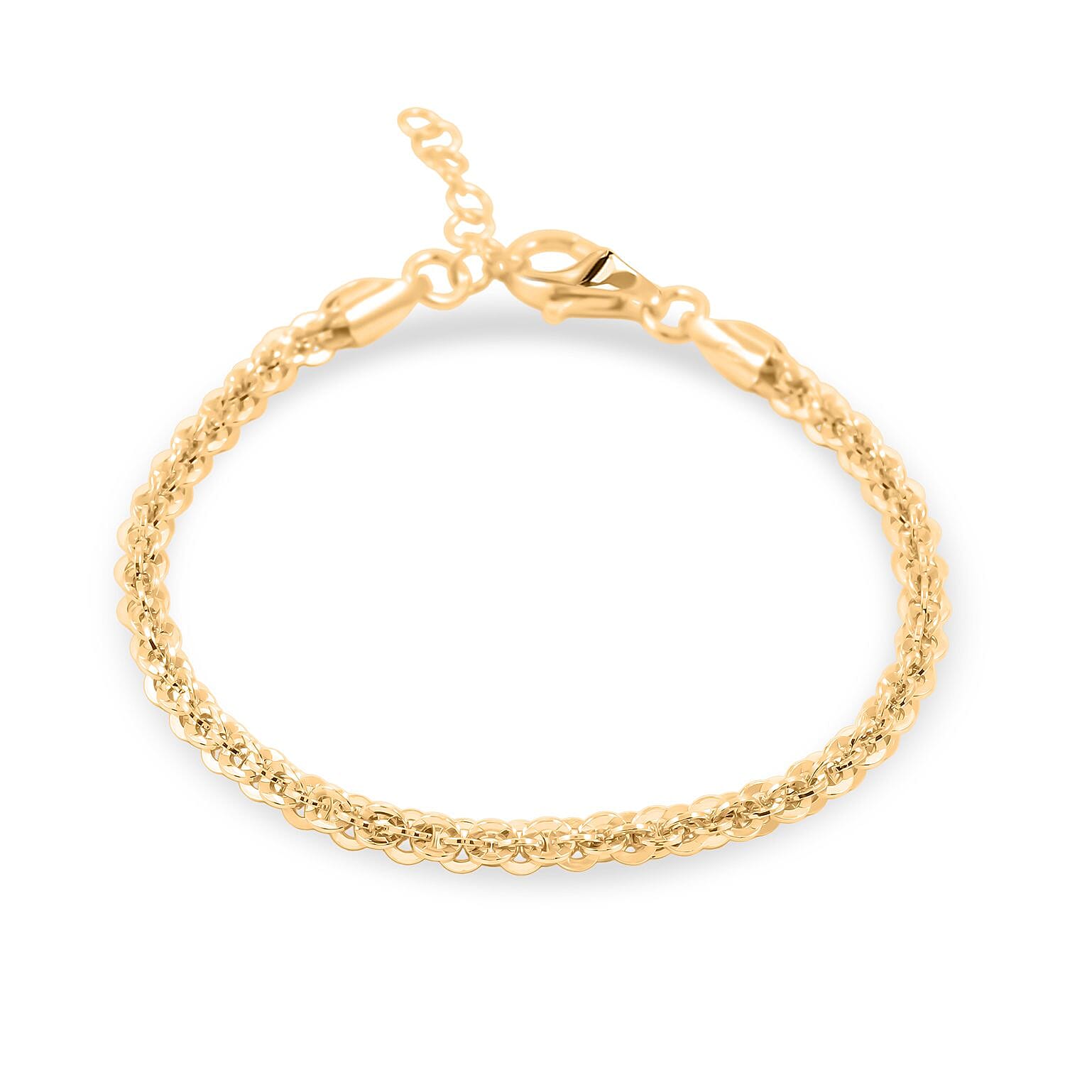 shop lc Italian Vortex Chain Bracelet in 14K Yellow Gold Over Sterling Silver (7.00 In) 6.92 Grams