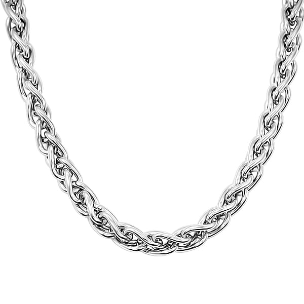 Shop Lc Italian Wheat Chain Necklace In Sterling Silver 32.5 Grams 20 Inches