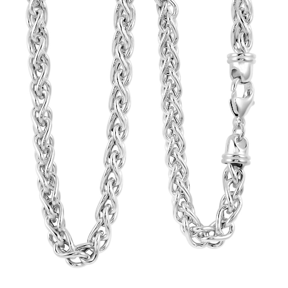 shop lc Italian Wheat Chain Necklace in Sterling Silver 32.5 Grams 20 Inches