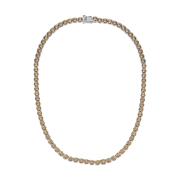 Shop Lc J Francis Embellished With Fancy Yellow Zirconia By Swarovski 73.25 Ctw Celestial Radiance Necklace In Rhodium Over Sterling Silver 18 Inches