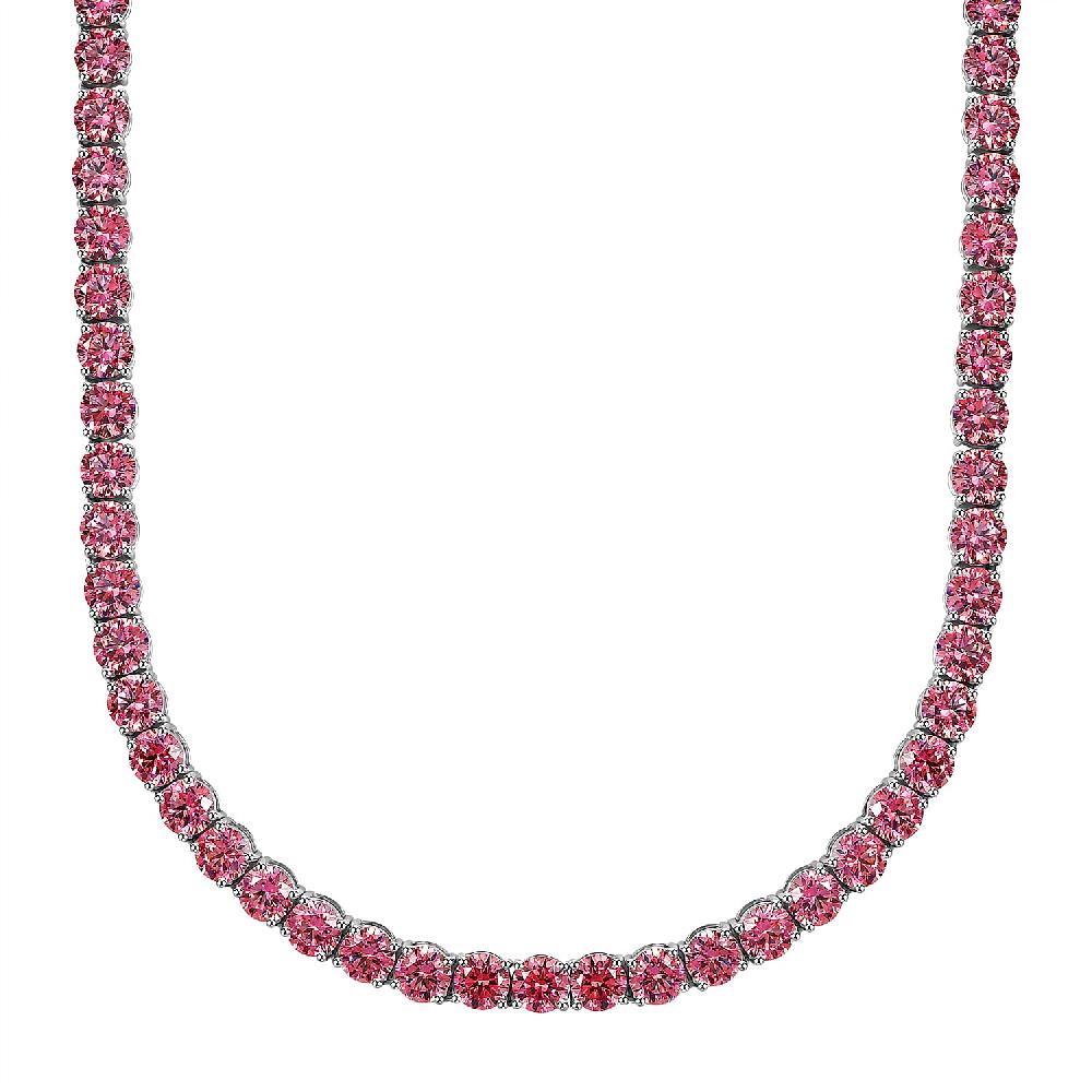 shop lc J Francis Embellished with Pink Zirconia by Swarovski 75.10 ctw Celestial Radiance Necklace in Rhodium Over Sterling Silver 18 Inches
