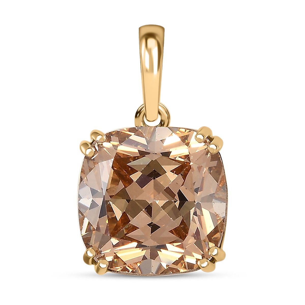 shop lc J Francis Embellished with Yellow Color Zirconia by Swarovski 14.65 ctw Solitaire Pendant without Chain in 10K Yellow Gold