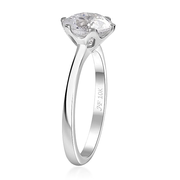Shop Lc J Francis Embellished With Zirconia By Swarovski 3.35 Ctw Solitaire Ring In 10K White Gold