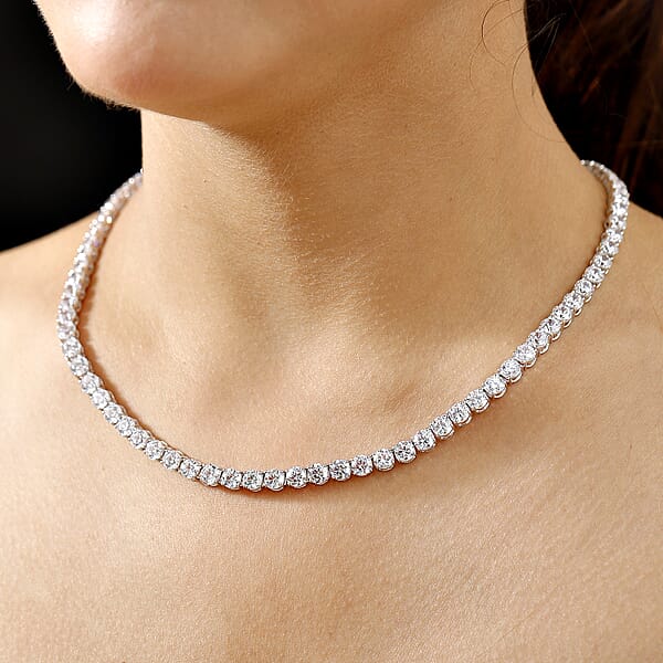 Shop Lc J Francis Embellished With Zirconia By Swarovski 72.90 Ctw Celestial Radiance Necklace In Rhodium Over Sterling Silver 18 Inches