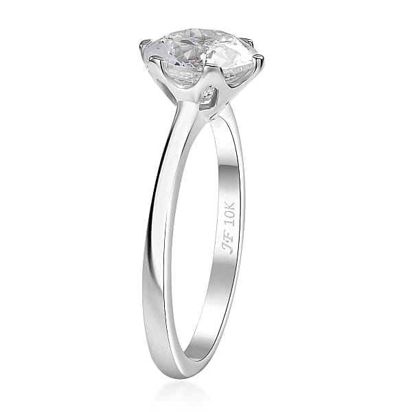 Shop Lc J Francis Zirconia By Swarovski Solitaire Ring In 10K White Gold 3.35 Ctw