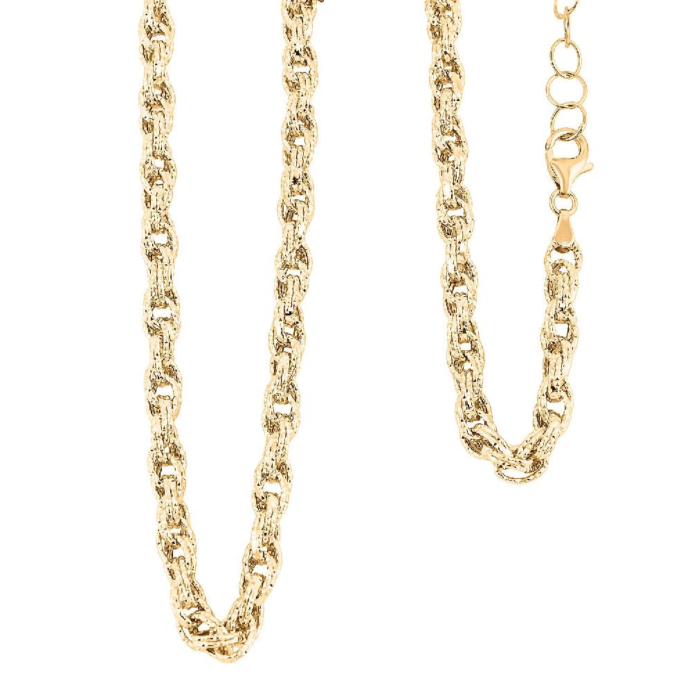 shop lc JCK Hunter’s Pick Italian 10K Yellow Gold DC Spirali Oro Prezioso Torchon Necklace 18-20 Inches 9.6 Grams