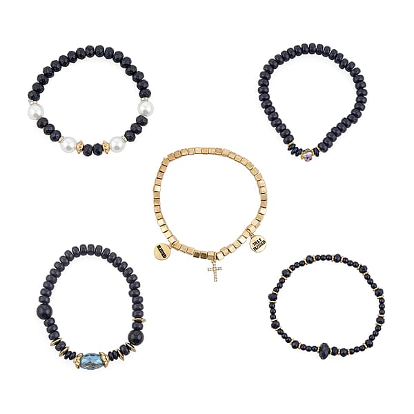 Shop Lc Jessica Carlyle Women's Matte Navy Silicone Strap 35mm Analog Watch & Coordinating Stackable Bracelet Set