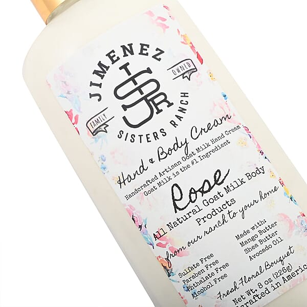 Shop Lc Jimenez Sisters Ranch Rose Goat Milk Hand & Body Cream (8oz Pump Bottle)