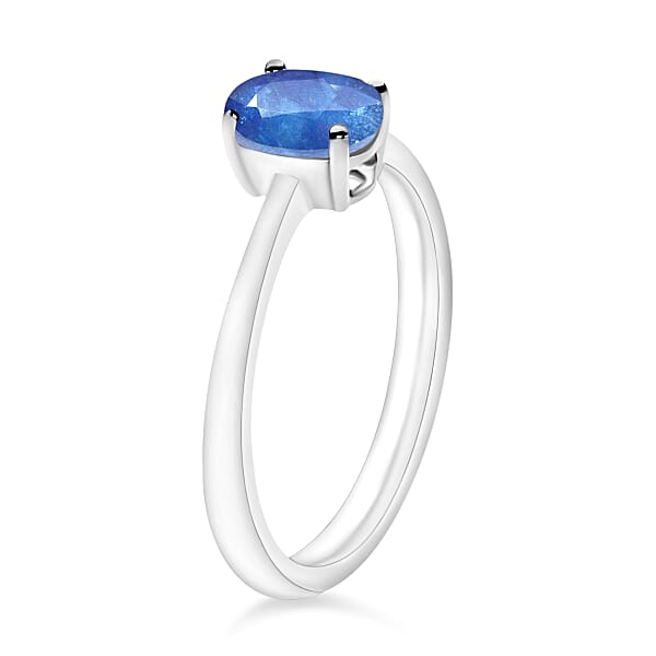 Shop Lc Kanchanaburi Blue Sapphire 0.90 Ctw Solitaire Ring In Platinum Over Sterling Silver (Del. In 10-12 Days)