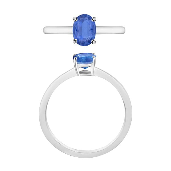 Shop Lc Kanchanaburi Blue Sapphire 0.90 Ctw Solitaire Ring In Platinum Over Sterling Silver (Del. In 10-12 Days)
