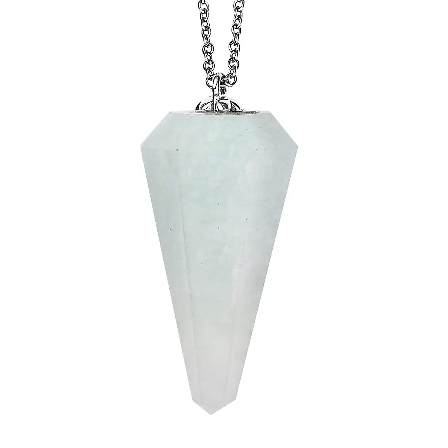 shop lc Karis Amazonite 49.65 ctw Pendant in Platinum Bond with Stainless Steel Necklace 20 Inches