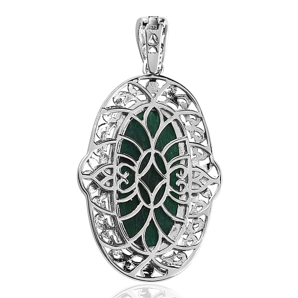 Shop Lc Karis Green Aventurine 24.40 Ctw Pendant Without Chain In Platinum Bond