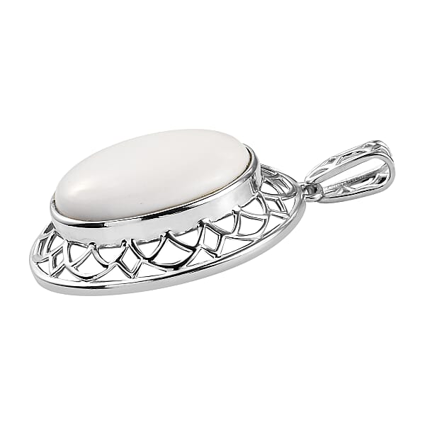 Shop Lc Karis Luna Chalcedony 13.40 Ctw Solitaire Pendant Without Chain In Platinum Bond