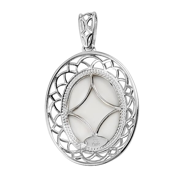 Shop Lc Karis Luna Chalcedony 13.40 Ctw Solitaire Pendant Without Chain In Platinum Bond