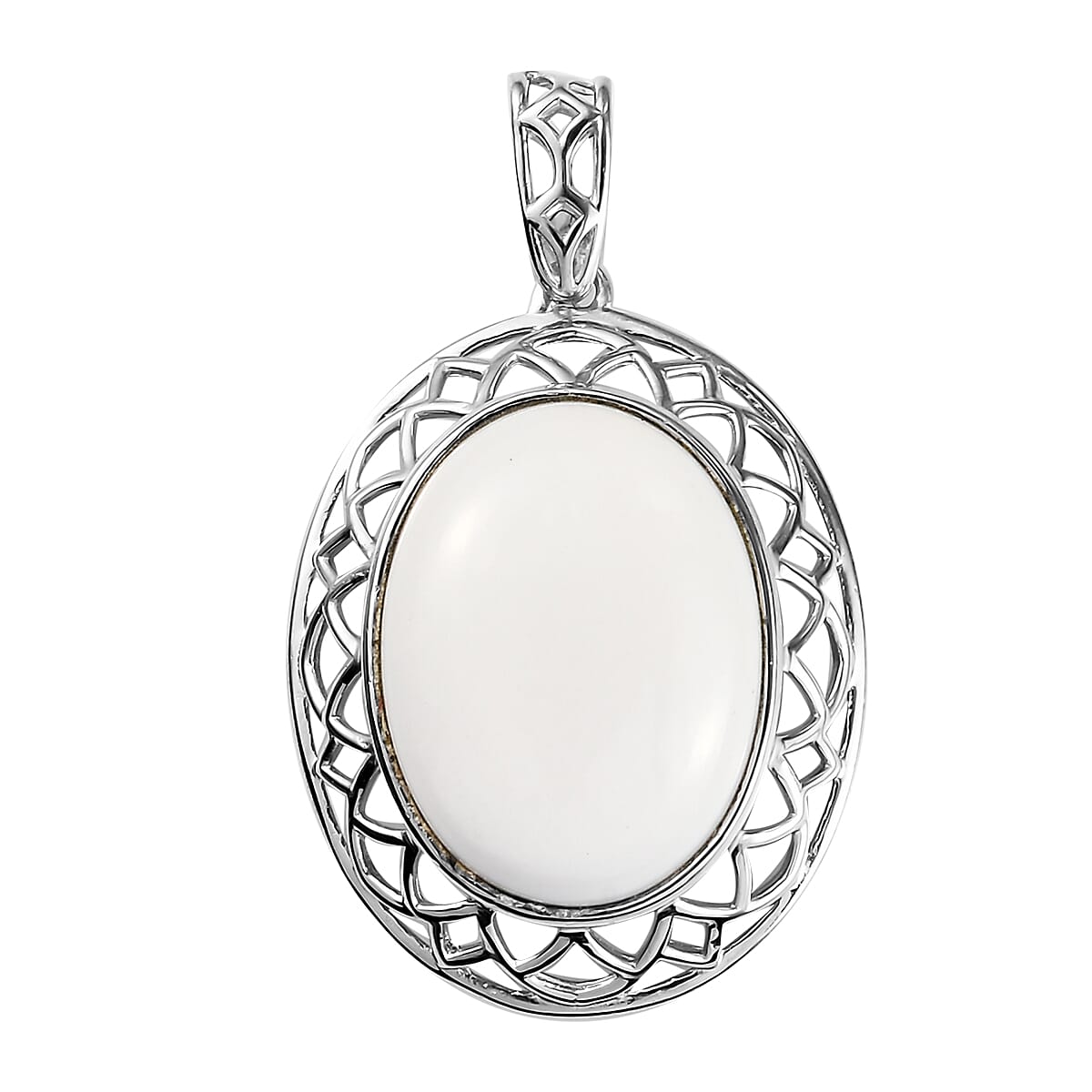 shop lc Karis Luna Chalcedony 13.40 ctw Solitaire Pendant without Chain in Platinum Bond