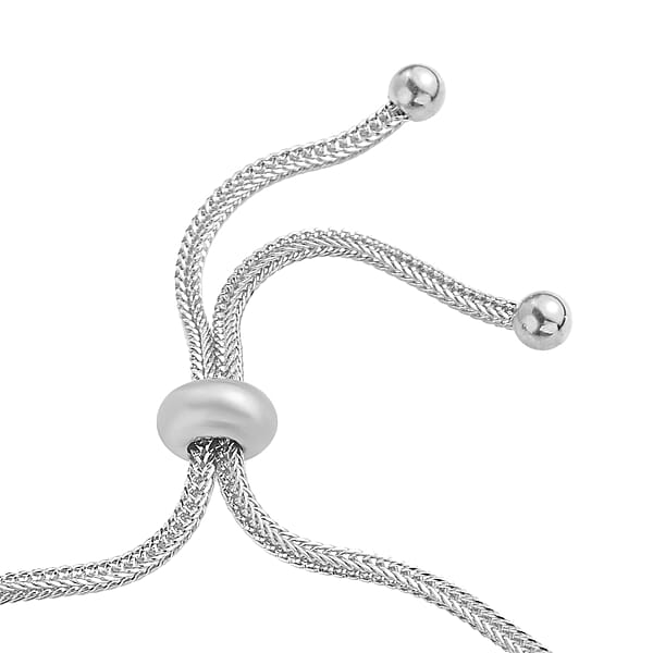 Shop Lc Karis Simulated Multi Diamond 2.20 Ctw Bolo Bracelet In Platinum Bond And Stainless Steel