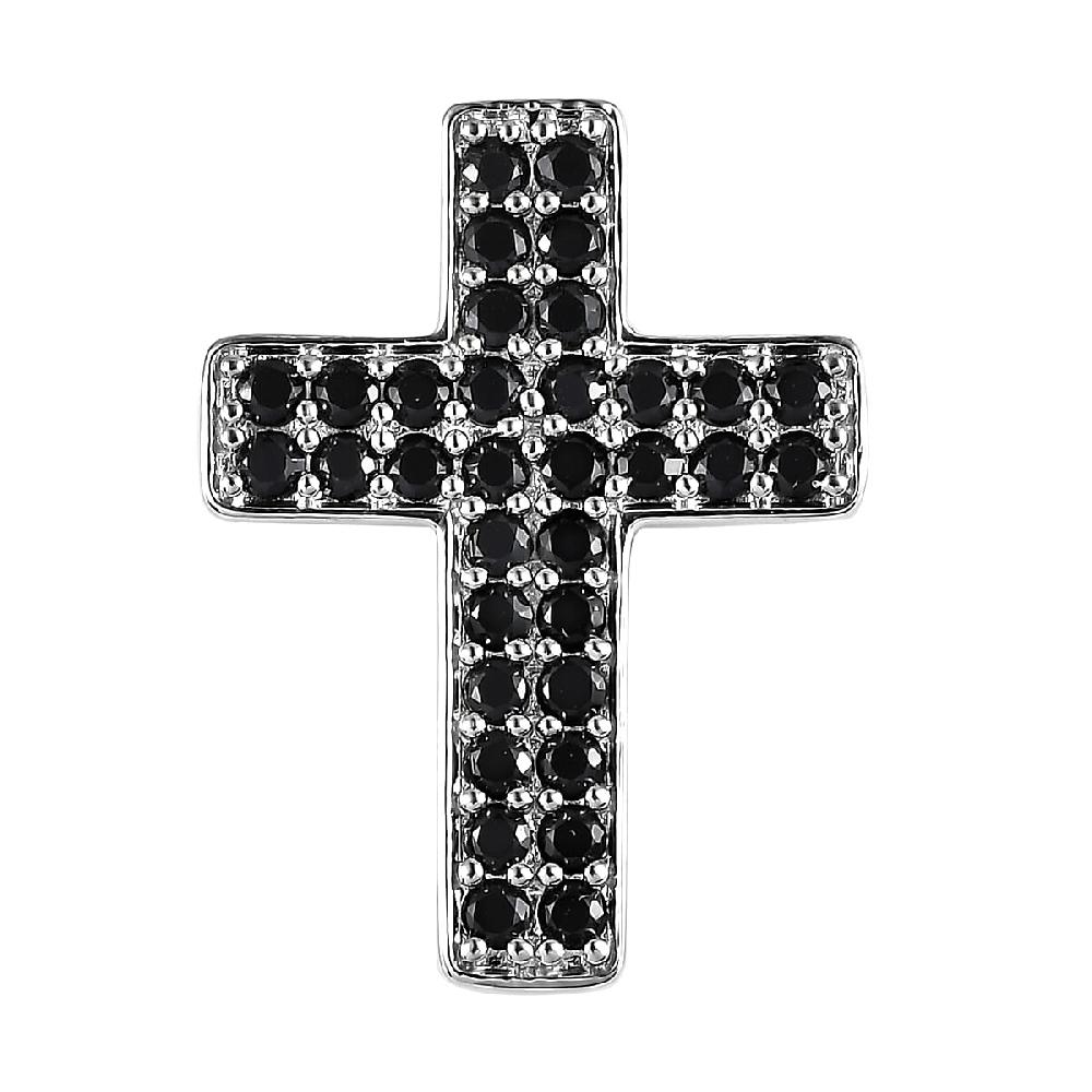 shop lc Karis Thai Black Spinel 1.70 ctw Cross Pendant without Chain in Platinum Bond