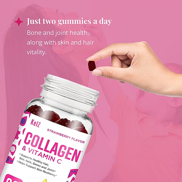 Shop Lc Kelz Collagen & Vitamin C Supplement (Strawberry Flavor) 60 Gummies