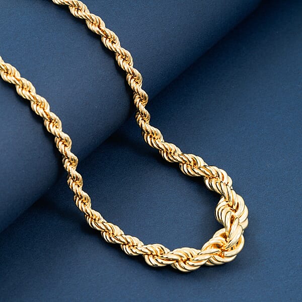 Shop Lc La Bella 14K YG Over Sterling Silver Rope Necklace 20 Inches 22.75 Grams