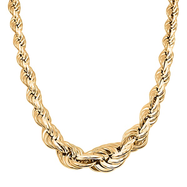 Shop Lc La Bella 14K YG Over Sterling Silver Rope Necklace 20 Inches 22.75 Grams