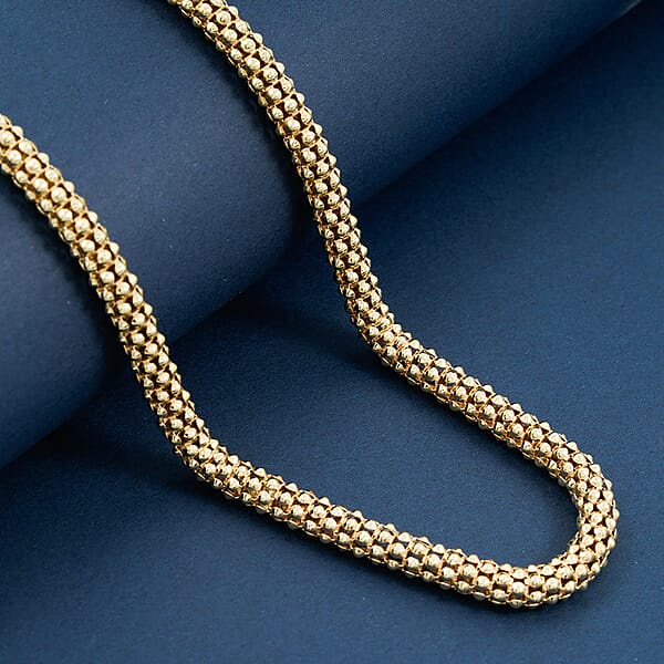 Shop Lc La Bella Italian 14K YG Over Sterling Silver Popcorn Chain Necklace (22 Inches) (24 Grams)