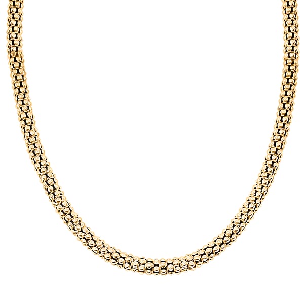 Shop Lc La Bella Italian 14K YG Over Sterling Silver Popcorn Chain Necklace (22 Inches) (24 Grams)