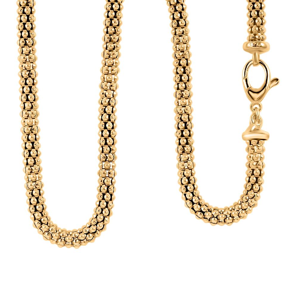 shop lc La Bella Italian 14K YG Over Sterling Silver Popcorn Chain Necklace (22 Inches) (24 Grams)