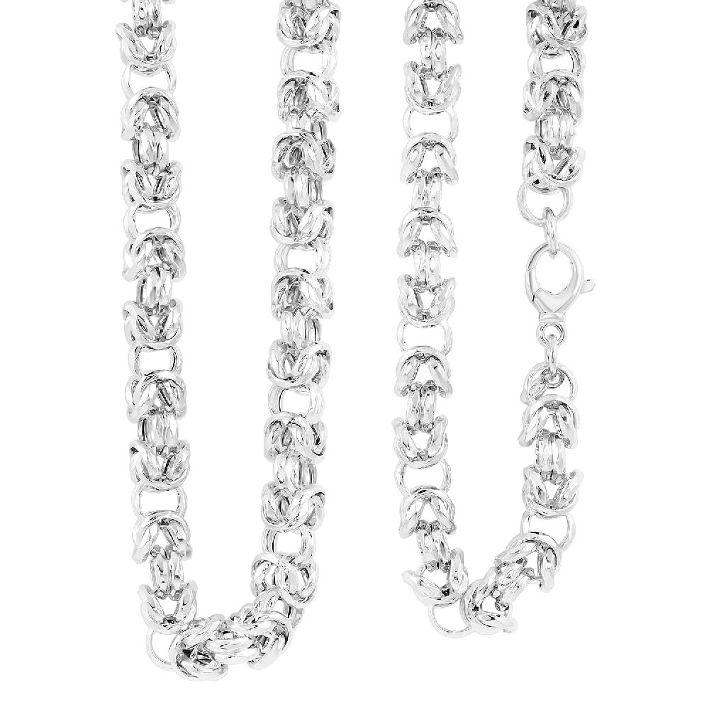 shop lc La Bella Italian Fancy Byzantine Chain Necklace in Sterling Silver 53.9 Grams 22 Inches