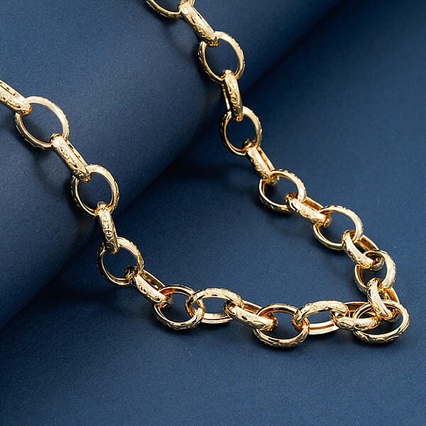 Shop Lc La Bella Italian Fancy Rolo Flower Chain Necklace In 14K Yellow Gold Over Sterling Silver 25.3 Grams 20 Inches