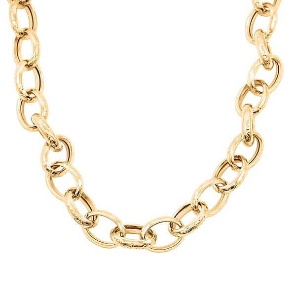 Shop Lc La Bella Italian Fancy Rolo Flower Chain Necklace In 14K Yellow Gold Over Sterling Silver 25.3 Grams 20 Inches