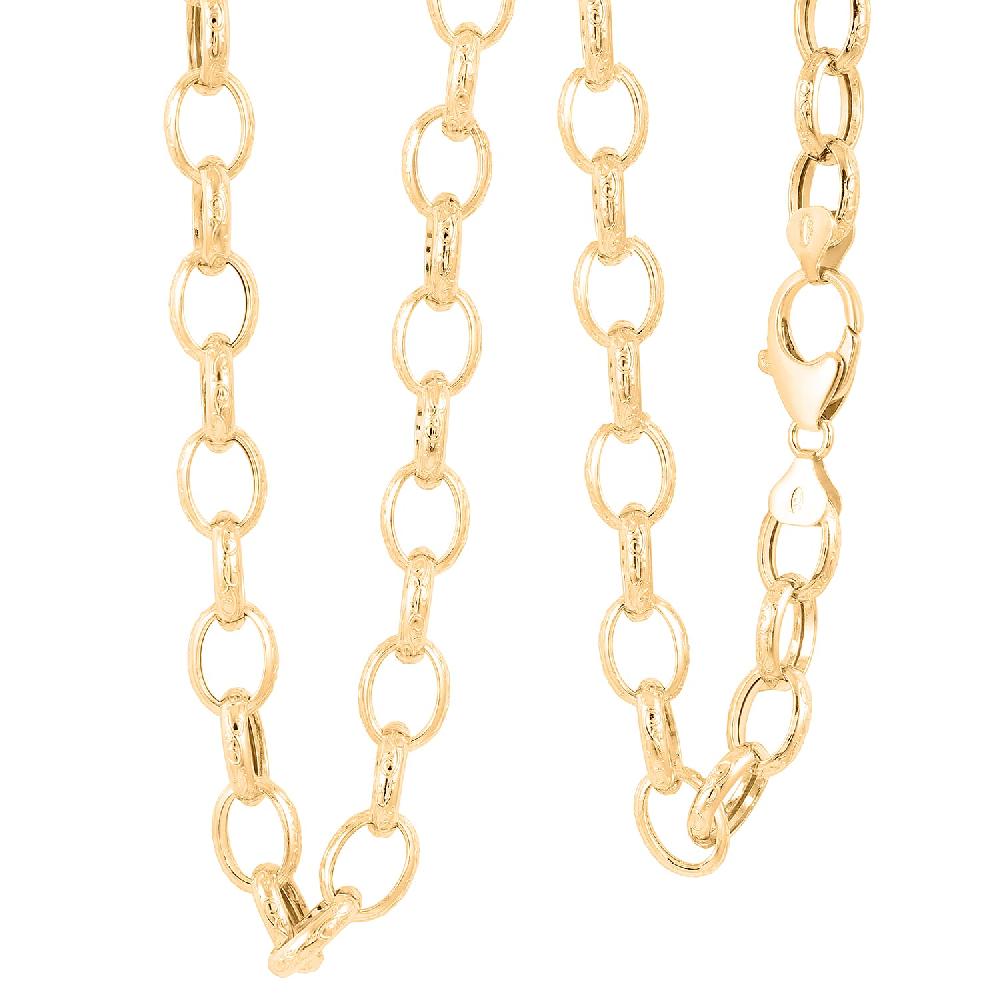 shop lc La Bella Italian Fancy Rolo Flower Chain Necklace in 14K Yellow Gold Over Sterling Silver 25.3 Grams 20 Inches