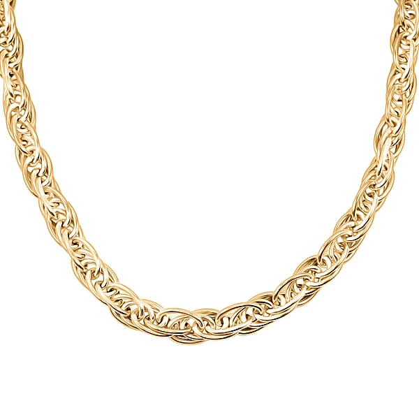 Shop Lc La Bella Italian Fancy Rope Chain Necklace In 14K Yellow Gold Over Sterling Silver 29.2 Grams 22 Inches