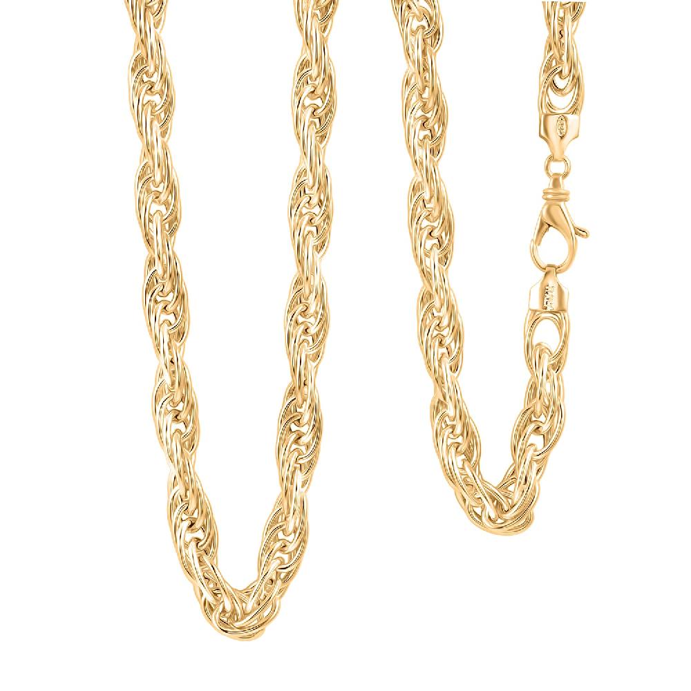 shop lc La Bella Italian Fancy Rope Chain Necklace in 14K Yellow Gold Over Sterling Silver 29.2 Grams 22 Inches