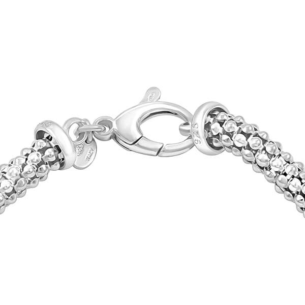 Shop Lc La Bella Italian Pop Corn Chain Bracelet In Sterling Silver (8.00 In) 10.25 Grams