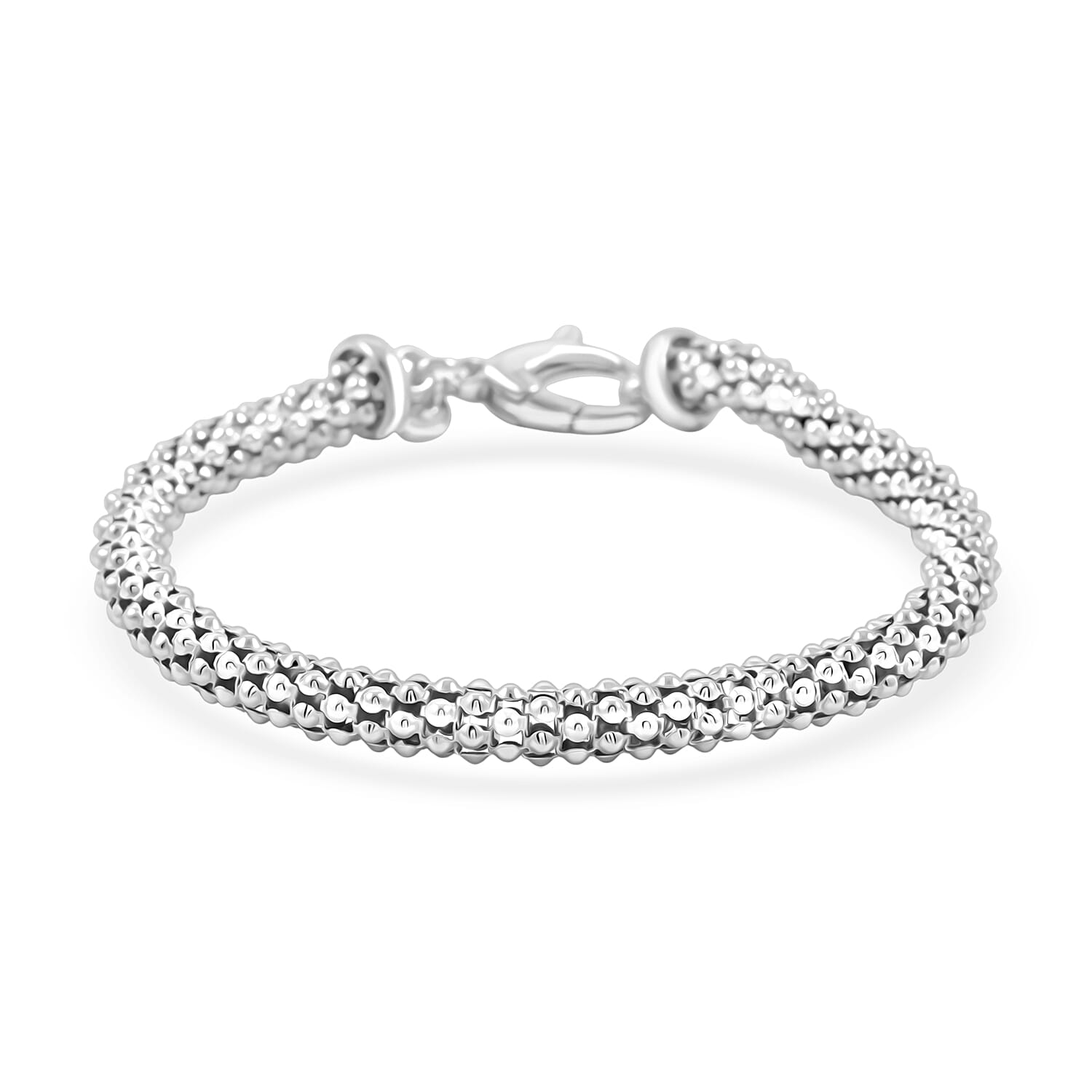 shop lc La Bella Italian Pop Corn Chain Bracelet in Sterling Silver (8.00 In) 10.25 Grams