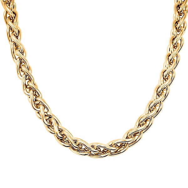 Shop Lc La Bella Italian Wheat Chain Necklace In 14K Yellow Gold Over Sterling Silver 32.5 Grams 20 Inches