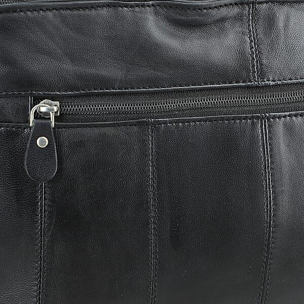 Shop Lc La Marey Black Genuine Leather Handbag With Matching Faux Shoulder Strap