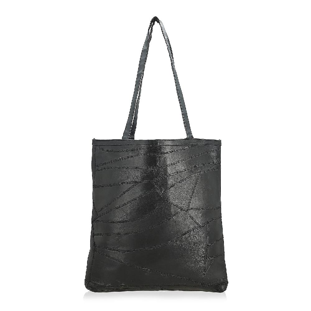 shop lc La Marey Black Genuine Leather Handbag with Matching Faux Shoulder Strap