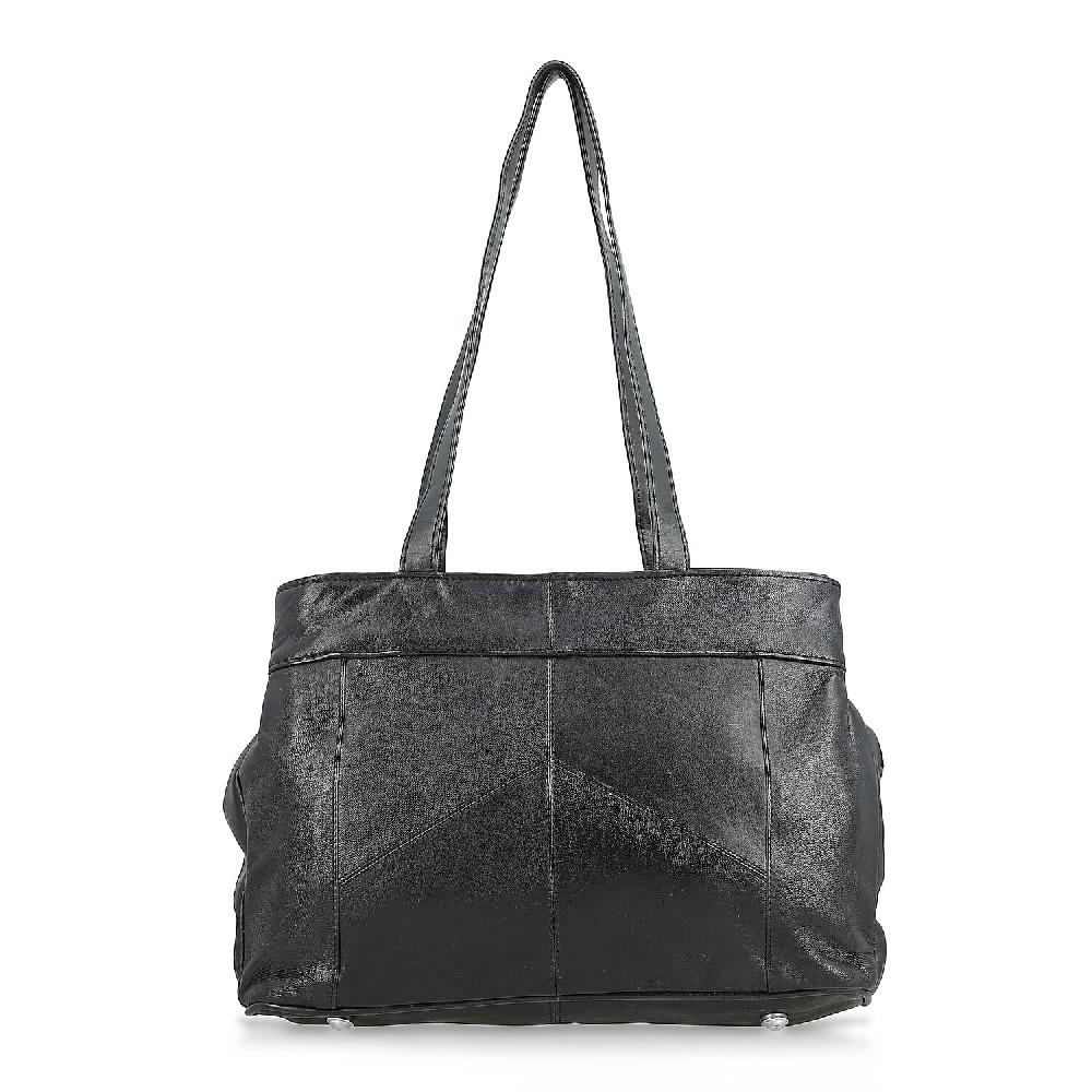 shop lc La Marey Black Genuine Leather Handbag with Matching Faux Shoulder Strap
