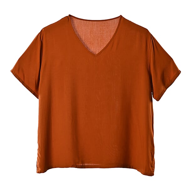 Shop Lc La Marey Green And Brown Casual Basic Tops And Flowy Wide Leg Pants - One Size Fits Most