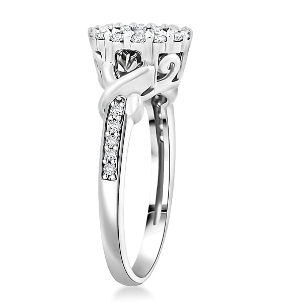Shop Lc Lab Created Blue And White Sapphire Ring In Sterling Silver 1.00 Ctw